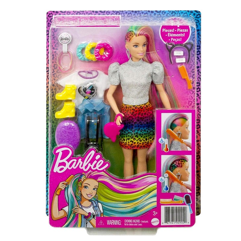 Barbie Barbie Capelli Multicolor, Bambola Leopard cambia Colore Barbie Capelli Multicolor, Bambola Leopard cambia