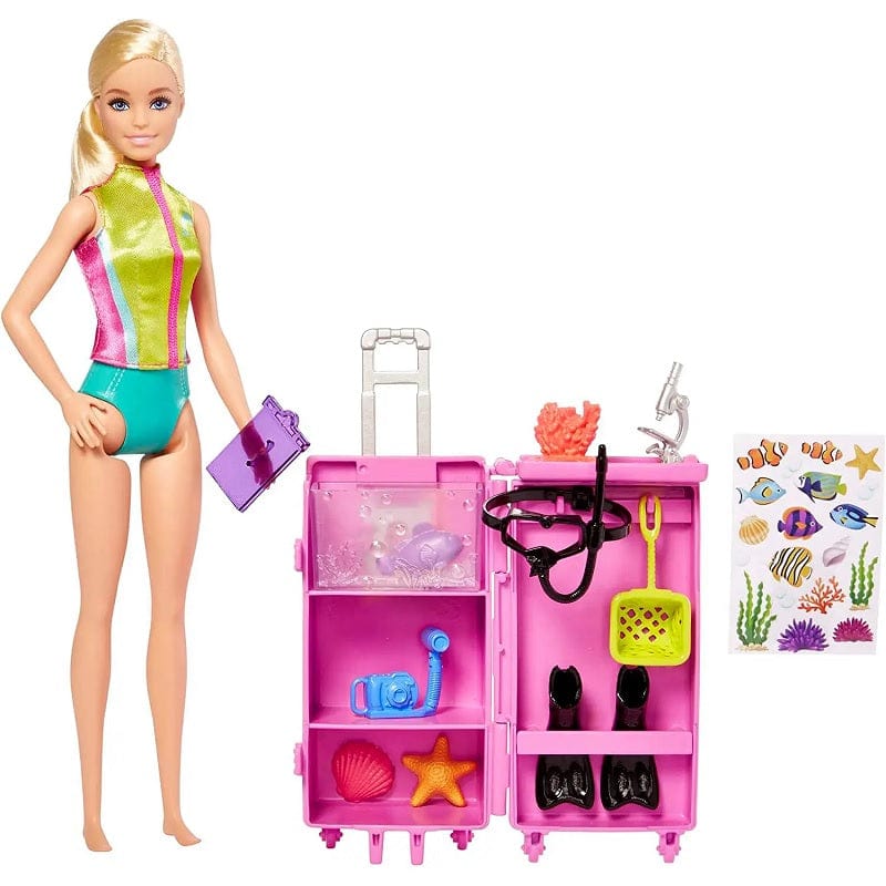 Bambole Barbie Biologa Marina, playset con Bambola e tantissimi accessori