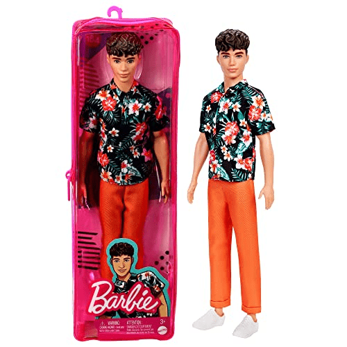 Bambole Barbie Ken Fashionistas 184, bambola capelli neri