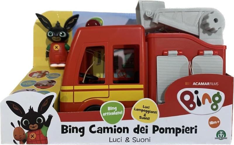 Bing Camion dei Pompieri con Luci e Suoni Bing Taxi Giocattolo - The Toys Store 