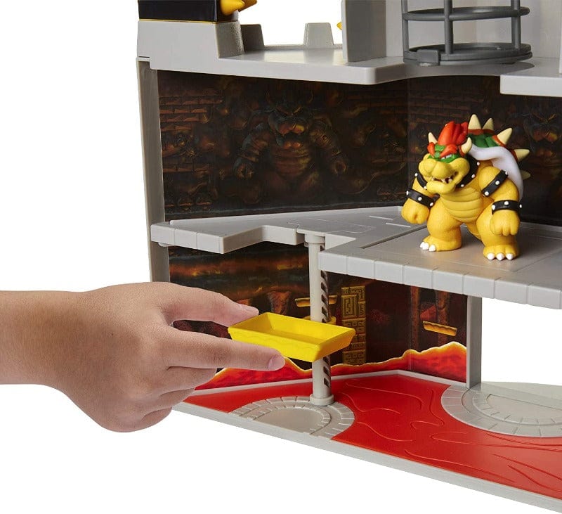 Bambole, playset e giocattoli Super Mario Castello di Bowser Deluxe con funzioni interattive, include personaggio esclusivo