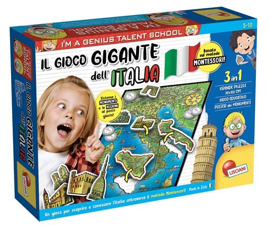 Giocattoli educativi Lisciani Il Gioco Gigante dell'Italia, Montessori