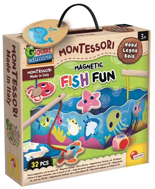 Giocattoli educativi Montessori Gioco Pesca Magnetica in Legno - Lisciani