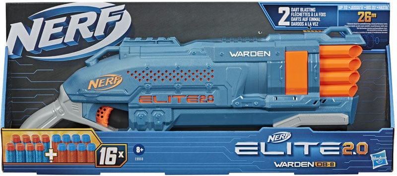 Gadget e armi giocattolo Nerf Elite 2.0 Warden, Blaster a Pompa con 8 Canne