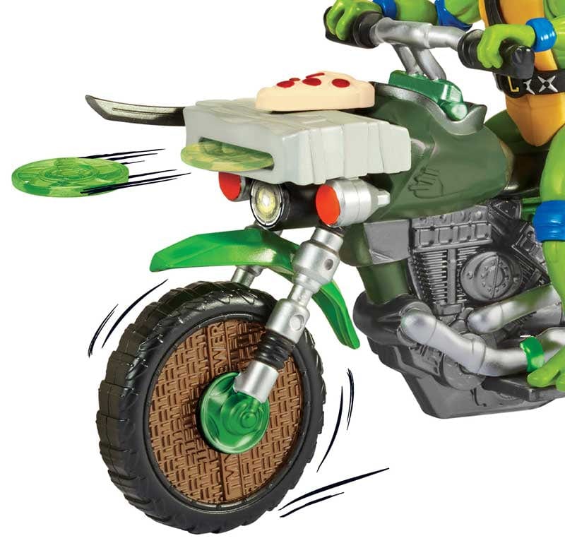 Action Figures Tartarughe Ninja Moto Kick Cycle, include personaggio Leonardo con Funzione Tartarughe Ninja Moto Kick Cycle, include personaggio Leonardo