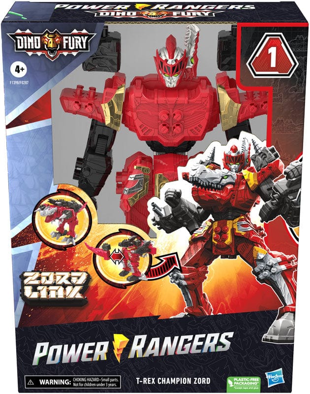 Personaggi serie Tv e Super eroi Power Rangers Dino Fury, Dinosauro Robot Zord Trasformabile 2 in 1