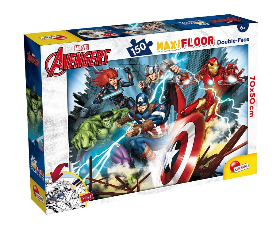 Puzzle Puzzle Avengers 150 Pezzi Doppia Faccia con Lato da Colorare