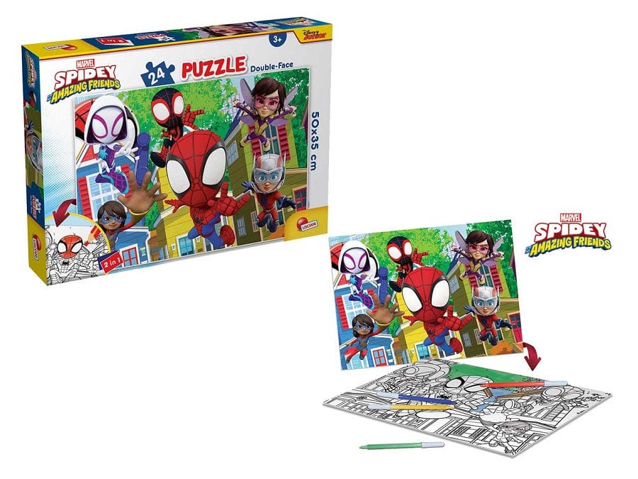 Puzzle Puzzle Spidey Disney con 24 Tessere Grandi con lato Colorabile Puzzle Disney per Bambini con Tessere Grandi | The Toys Store