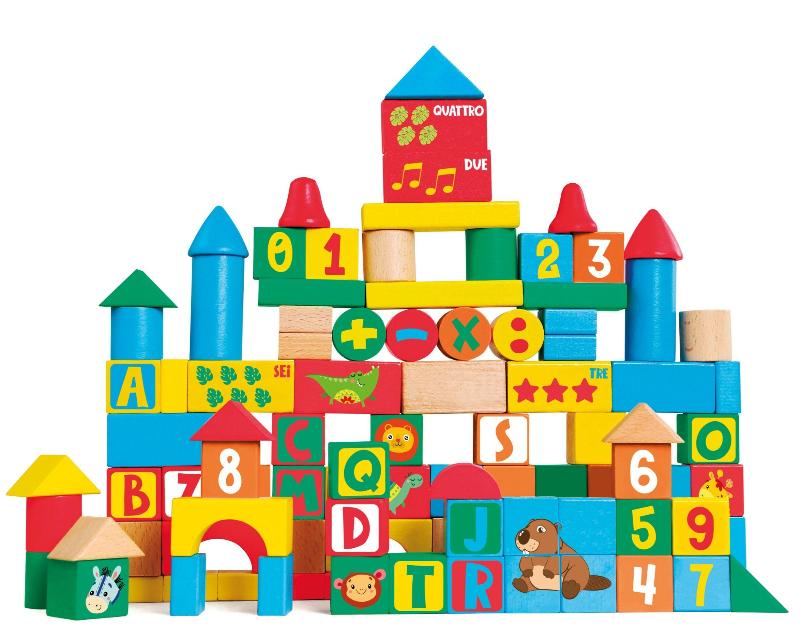 SES Creative 13204 Houten bouwstenen om te stapelen, dinosaurus