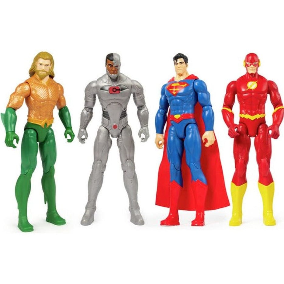 Super Eroi DC, Set di 4 Personaggi da 30cm Batman set 3 Personaggi, Action Figure Batman e Robin