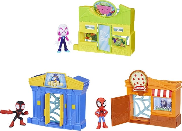 Spiderman Amazing Friends, playset con personaggi Spidey, Miles, Ghost