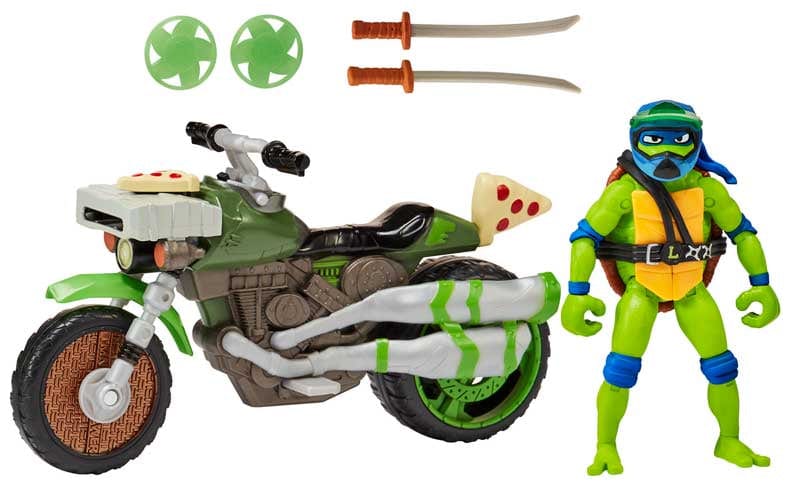 Action Figures Tartarughe Ninja Moto Kick Cycle, include personaggio Leonardo con Funzione Tartarughe Ninja Moto Kick Cycle, include personaggio Leonardo