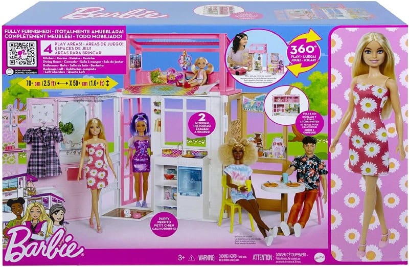 Barbie Casa portatile, loft con Bambola e Accessori, HCD48