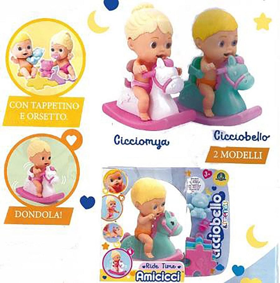 Bambole, playset e giocattoli Cicciobello Amicicci Ride Time, Nuova Serie