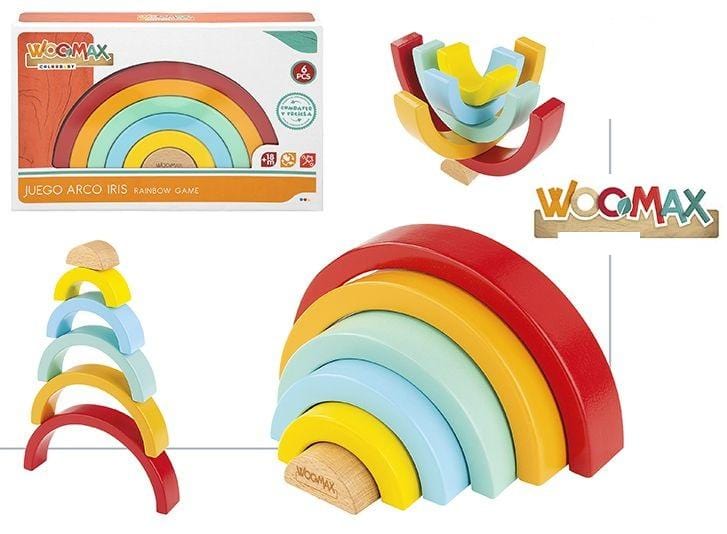 Puzzle di Legno per Bambini Woomax Arcobaleno 8 Pezzi 4 Unità