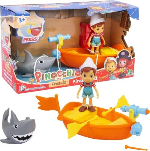 Casa delle Bambole Pinocchio e Friends, Barca dei Pirati Playset con Veicolo e Personaggio
