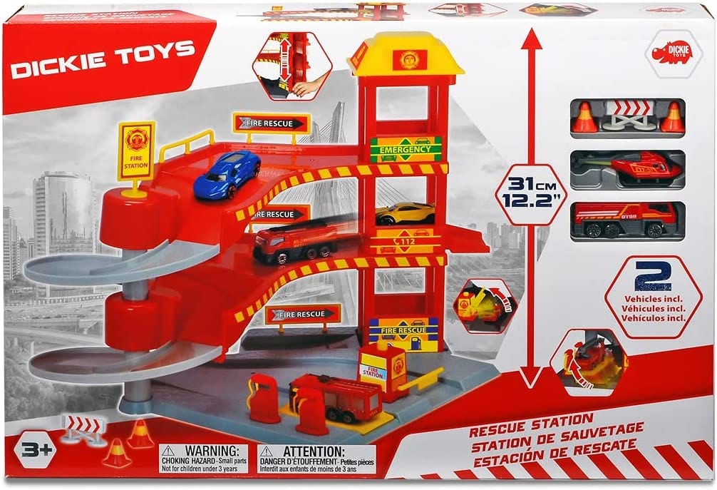 Veicoli giocattolo Stazione dei Vigili del Fuoco, Playset Caserma dei Pompieri Dickie Toys Stazione dei Vigili del Fuoco | Playset Caserma dei Pompieri