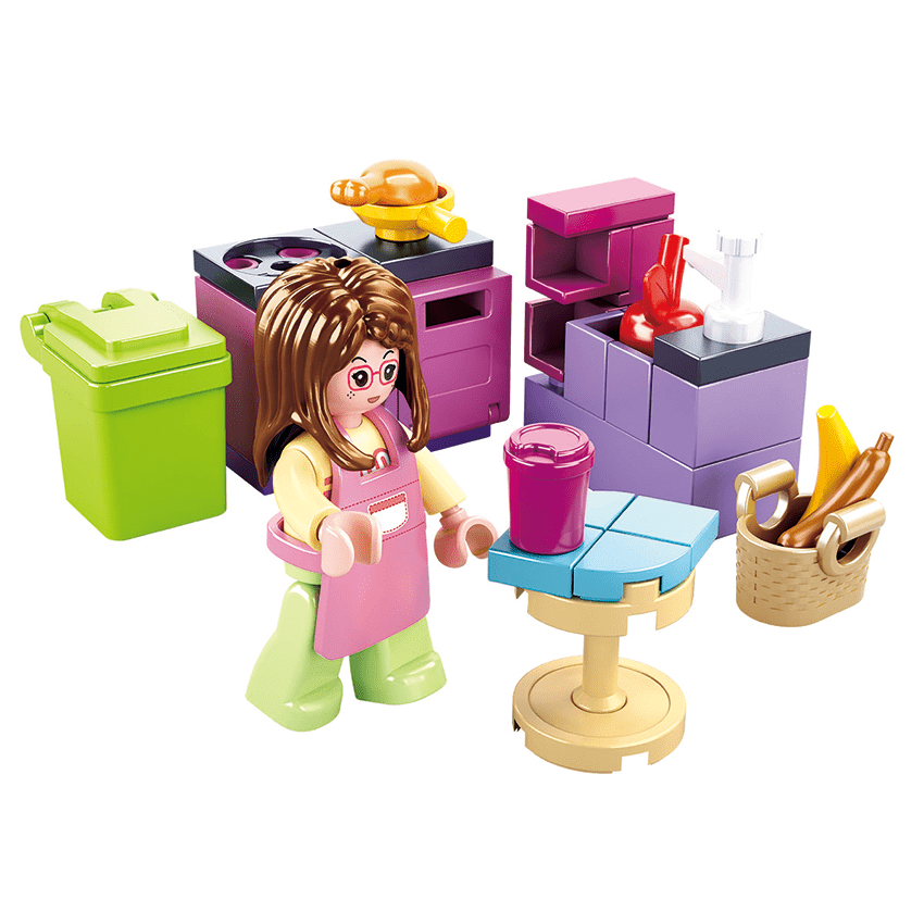 Sluban Costruzioni per Bambine | Set Mattoncini Cucina 47 pz - The Toys Store