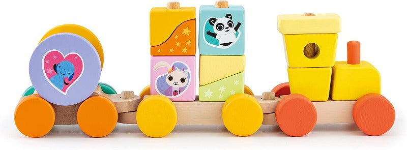 Giochi multiattività per bebè Trenino di Bing, Treno in legno con formine da impilare