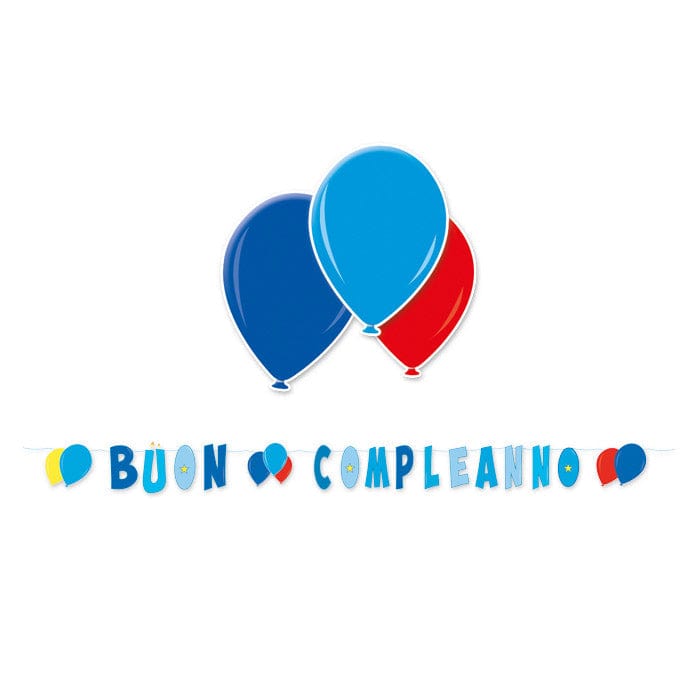 Party Kit Festone Scritta Max Buon Compleanno Azzurro 6 metri - BigParty Kit Festone Scritta Max Buon Compleanno Azzurro 6 metri - BigParty
