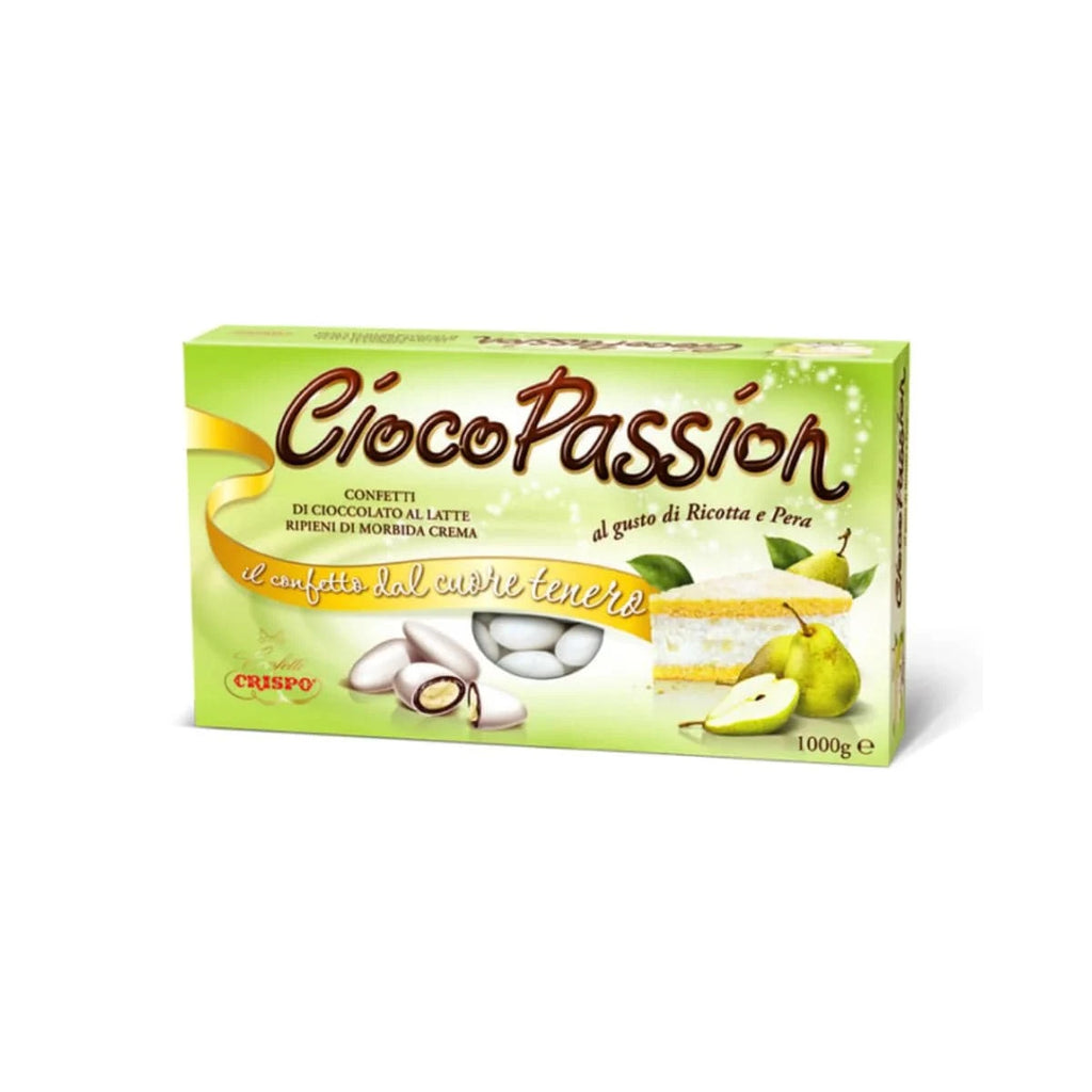 Party - Dolciumi Confetti Ciocopassion Cioccolato al Latte Gusto Ricotta e Pera 1 Kg - Crispo Confetti Ciocopassion Cioccolato al Latte Gusto Ricotta e Pera 1 Kg - Crispo