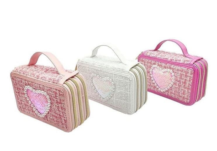 Girabrilla Astuccio Tweed 3 Zip, Portacolori Scuola Glamour Nice