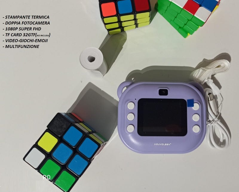 Macchina Fotografica Istantanea per Bambini, Fotocamera con Funzione Video e Selfie Macchina Fotografica Istantanea per Bambini, Fotocamera con Funzione Video e Selfie
