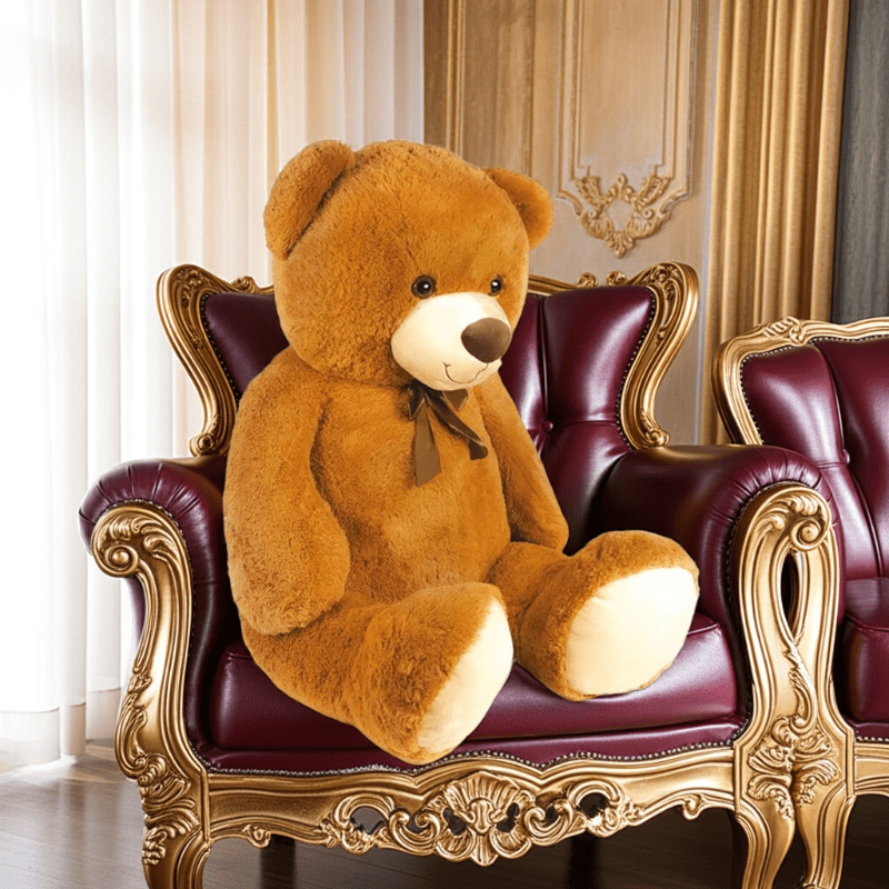 peluche Peluche Orso Marrone Gigante 130cm con Fiocco Peluche Orso Marrone Gigante 130cm con Fiocco