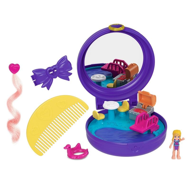 Polly Pocket Micro Clip Beauty, Playset con Bambola e Pettine