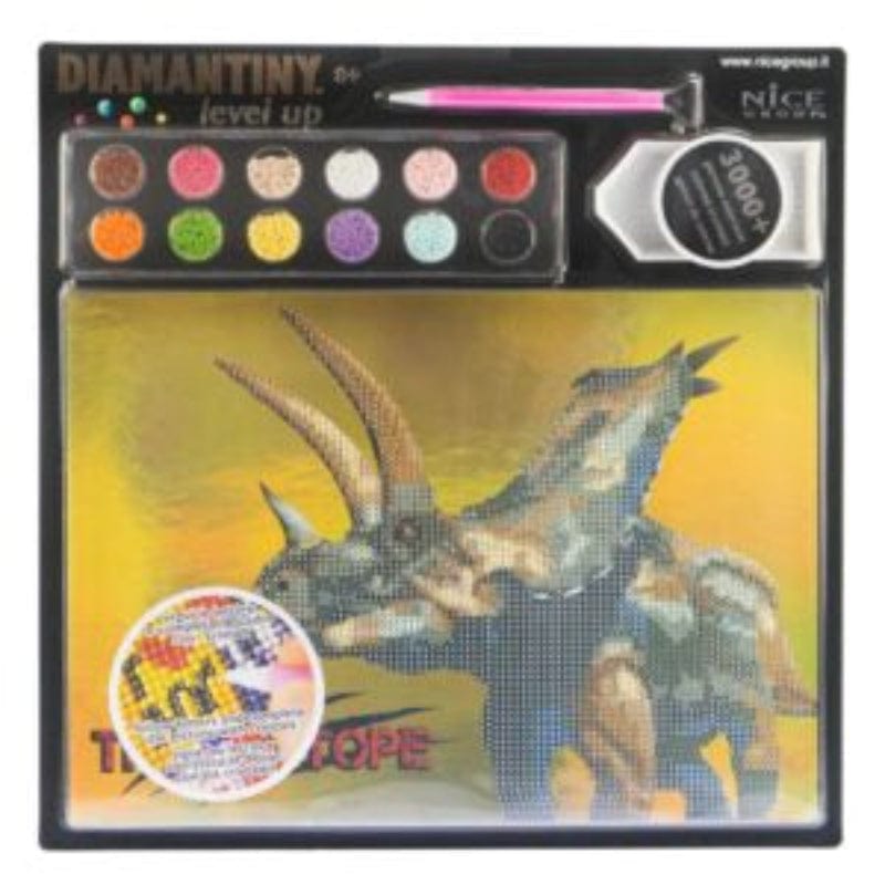 Colora e Decora Diamantiny Level Up Dinosauri, Mosaico con Diamanti Diamantiny Level Up Dinosauri, Mosaico con Diamanti