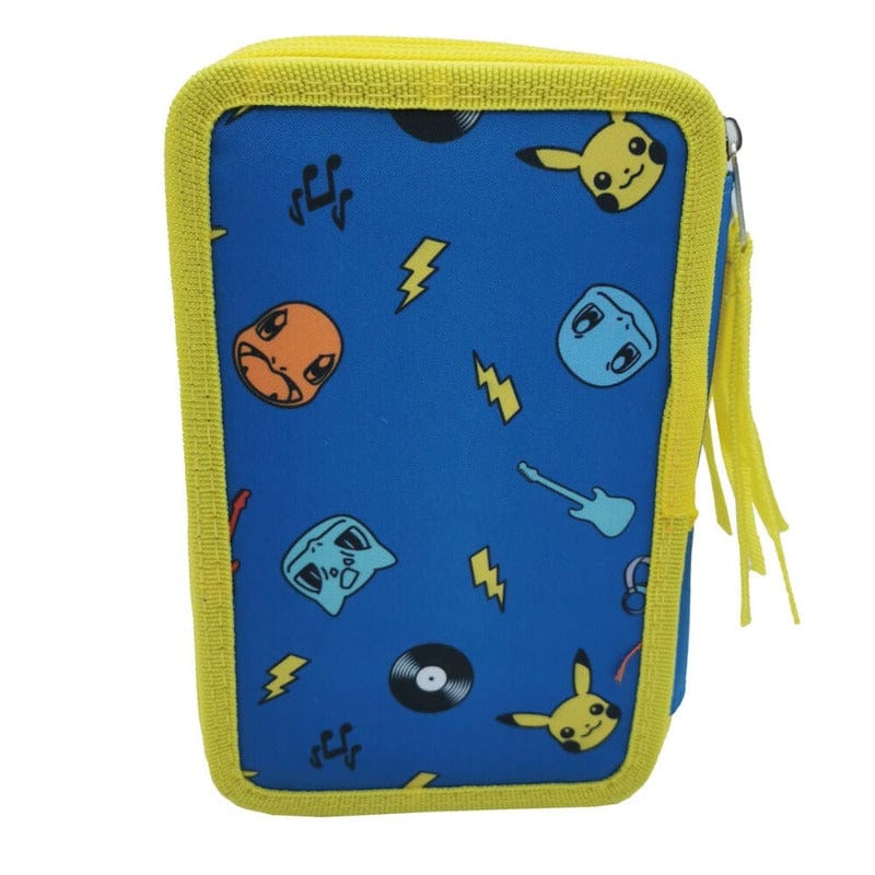 Zaini Astuccio Pokemon 3 Scomparti, Portacolori Scuola 3 Zip con 36 accessori Astuccio 3 scomparti Pokemon Portacolori Scuola