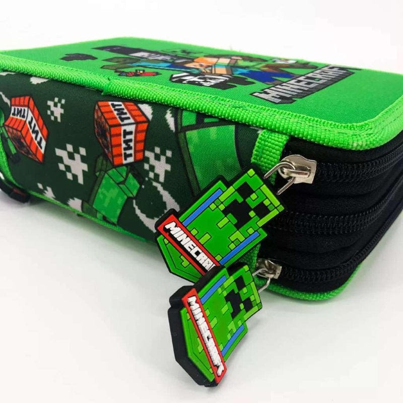 Zaini Astuccio Minecraft 3 Zip, Portacolori che Include 39 Accessori Astuccio Minecraft 3 Zip, Portacolori che Include 39 Accessori
