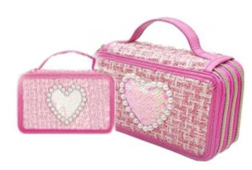 Girabrilla Astuccio Tweed 3 Zip, Portacolori Scuola Glamour Nice