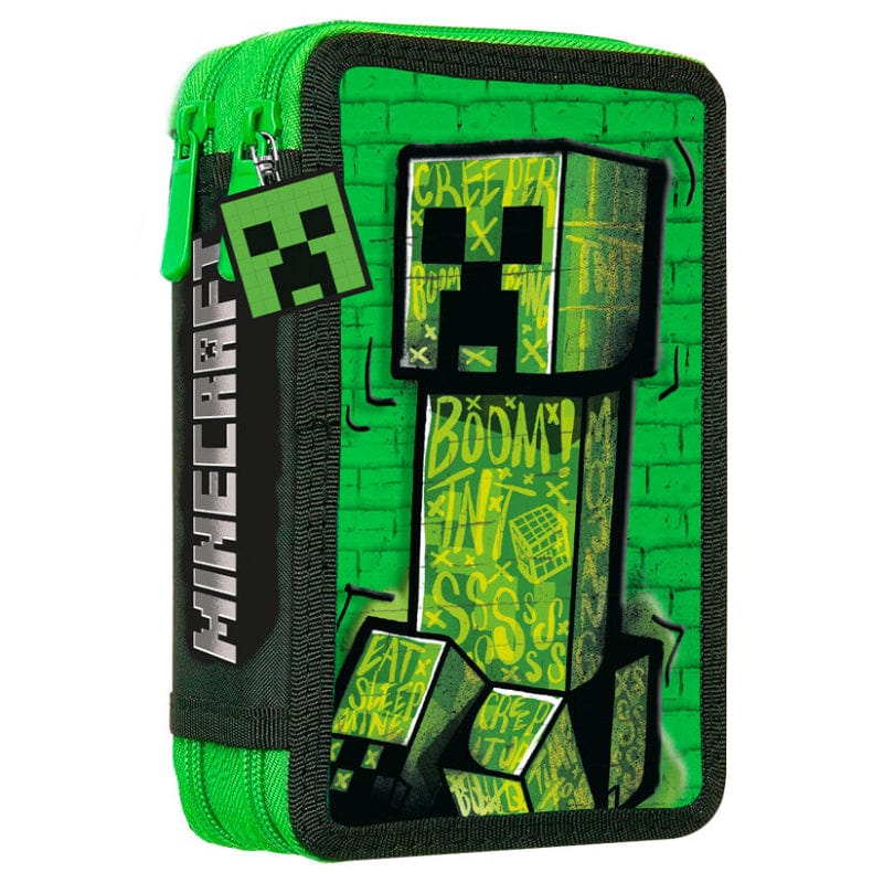 Zaini Astuccio Minecraft 2 Zip, Portacolori che Include 32 Accessori Astuccio Minecraft 2 Zip, Portacolori che Include 32 Accessori