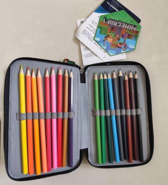 Zaini Astuccio Minecraft 3 Zip, Portacolori che Include 39 Accessori Astuccio Minecraft 3 Zip, Portacolori che Include 39 Accessori