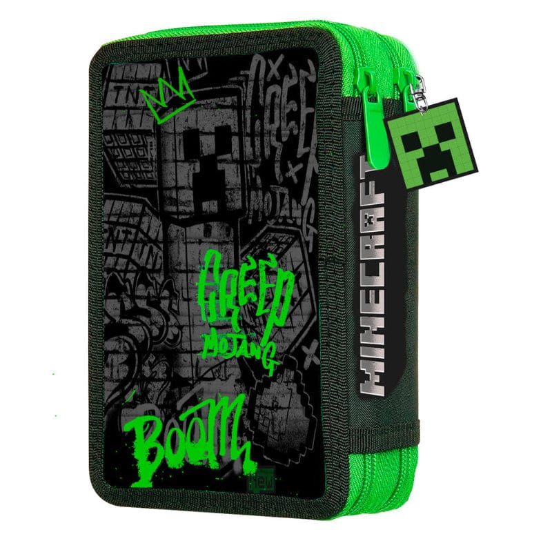 Zaini Astuccio Minecraft 2 Zip, Portacolori che Include 32 Accessori Astuccio Minecraft 2 Zip, Portacolori che Include 32 Accessori