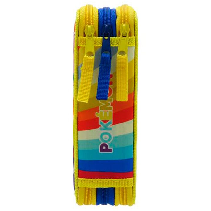 Astuccio Scuola Pokemon Pikachu - 3 Scomparti, Colore Giallo E Rosso - Portapenne Per Bambini - Foto 4