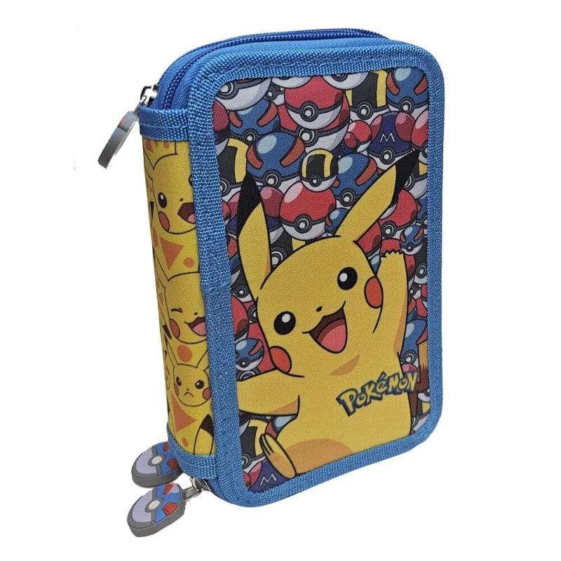 Zaini Astuccio Pokemon 3 Scomparti, Portacolori Scuola 3 Zip con 39 accessori Astuccio Pokemon 3 Scomparti, Portacolori Scuola 3 Zip 