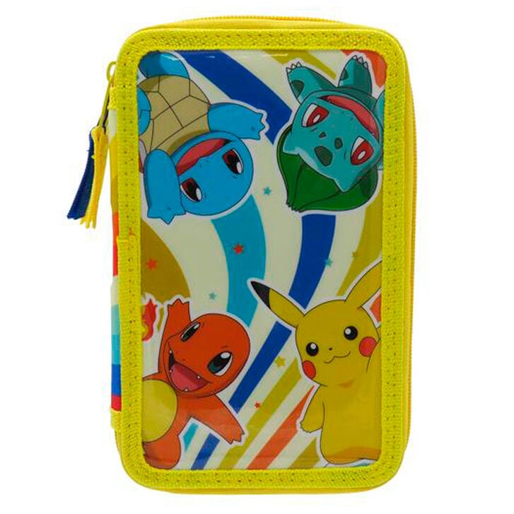 Zaini Astuccio Pokemon 3 Scomparti, Portacolori Scuola 3 Zip con 39 accessori Astuccio Pokemon 3 Scomparti, Portacolori Scuola 3 Zip 