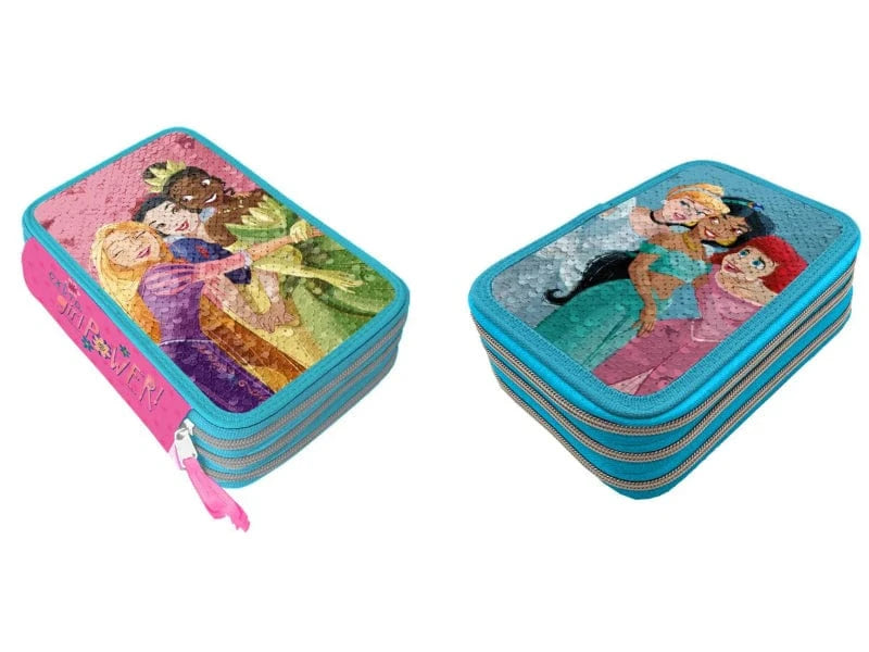 Astuccio Astuccio Triplo Principesse Disney con paillettes reversibili  43pz Giotto Astuccio Triplo Principesse Disney con paillettes reversibili  43pz Giotto