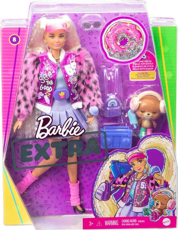 Barbie Extra, Bambola con Pelliccia e Cucciolo