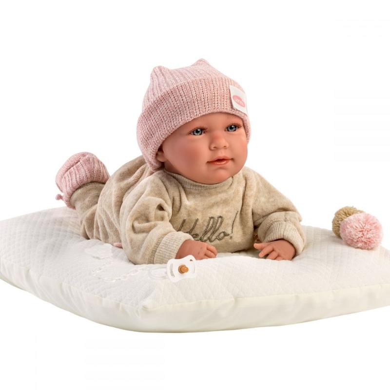 Bambole Bambola Reborn Morbida Mimi 42cm con Cuscino