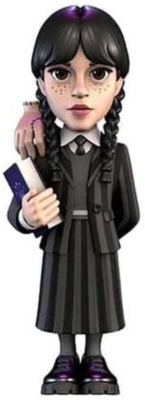 Bambole Minix Wednesday Addams, Bambola Mercoledì Addams con la mano - Statuetta da Collezione 12cm