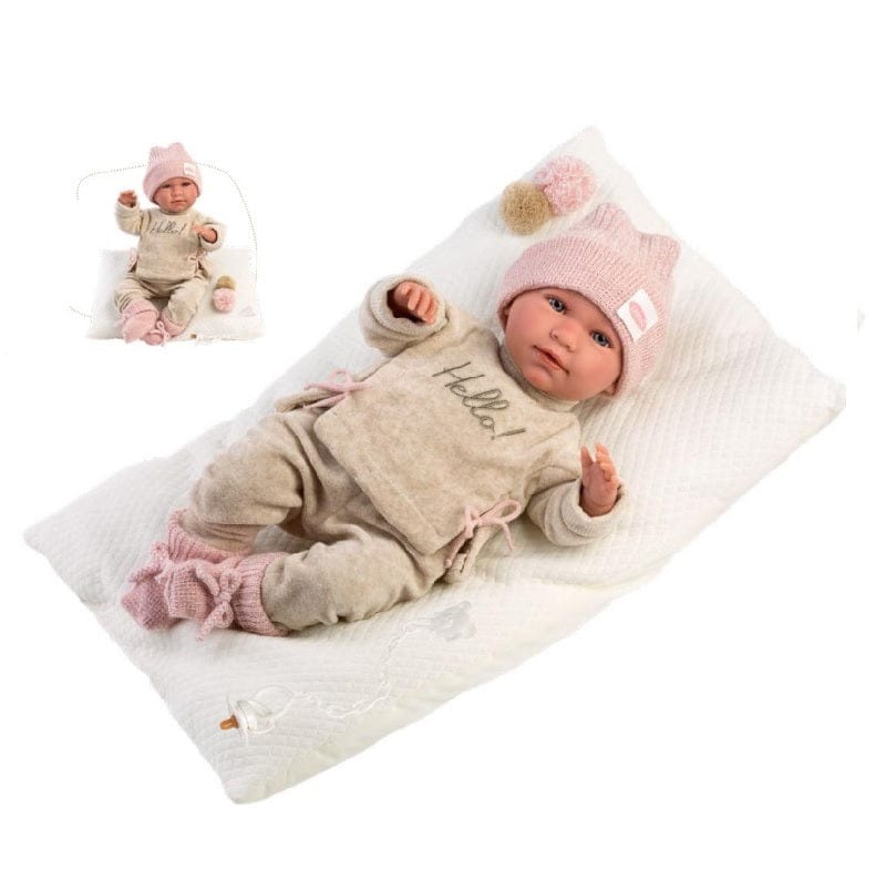 Bambole Bambola Reborn Morbida Mimi 42cm con Cuscino
