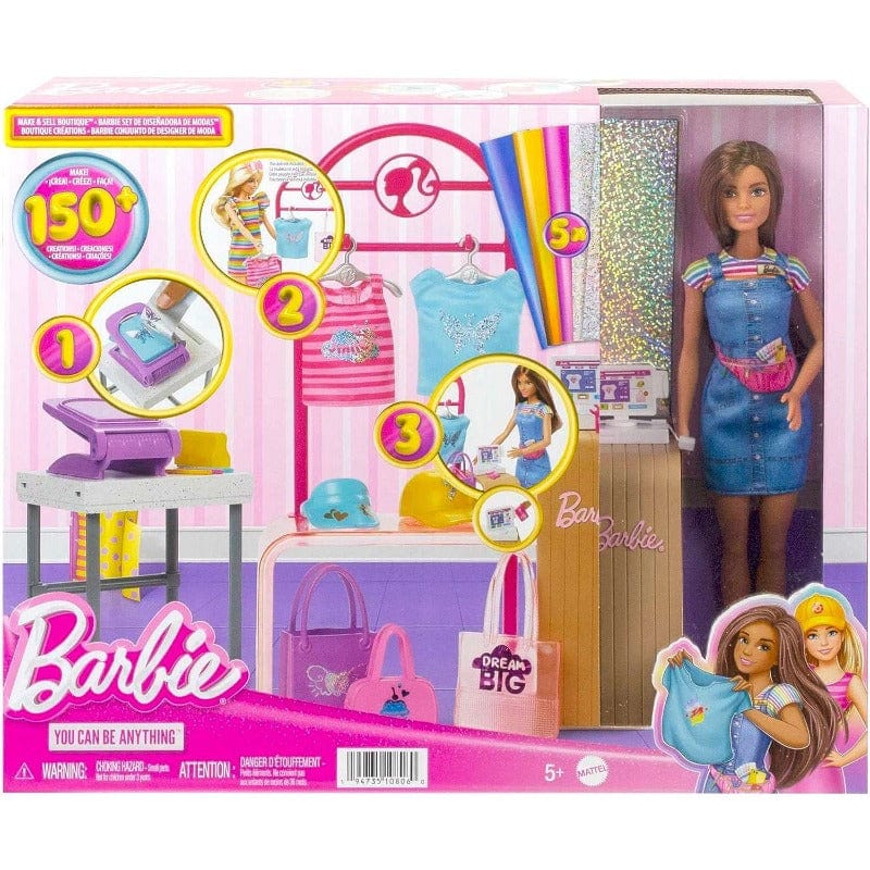 Bambole Barbie Boutique alla Moda, Bambola con playset e tanti accessori