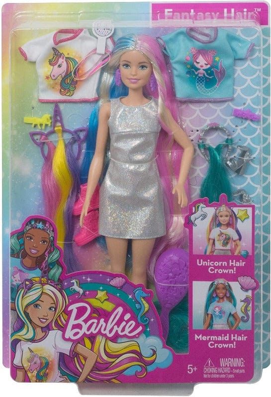 Barbie Barbie Fantasy Hair, Bambola Stile Unicorno e Sirena Barbie Fantasy Hair, Bambola Stile Unicorno e Sirena - The Toys Store