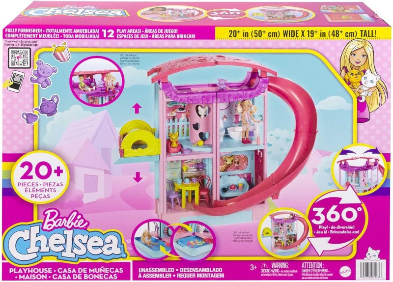 Barbie Barbie Casa di Chelsea, Playset trasformabile con 20 Accessori