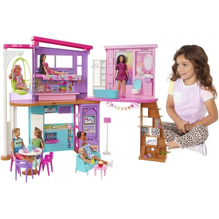 Bambole, playset e giocattoli Nuova Casa di Barbie Malibu, Playset Trasformabile con oltre 25 Accessori