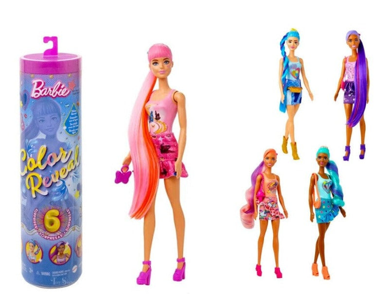 Bambole Barbie Color Reveal Jeans, Bambola con sorprese alla moda - HJX55