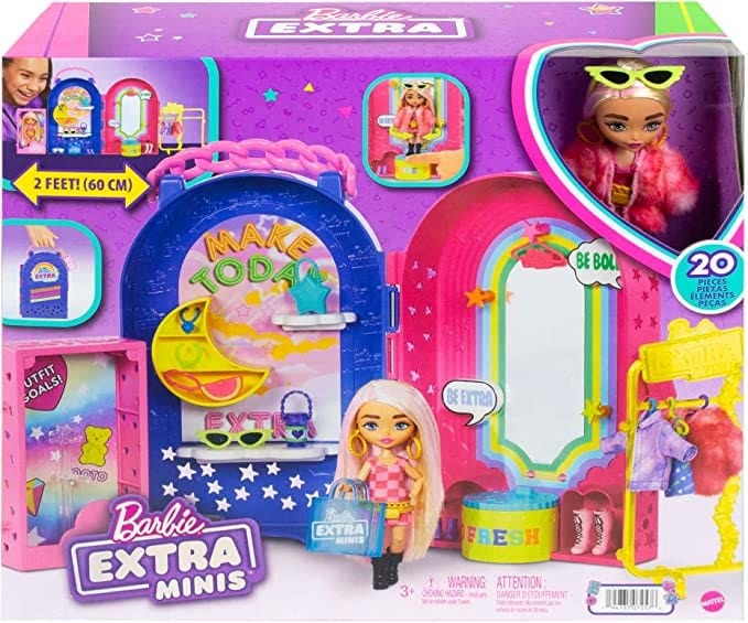 Bambole Barbie Extra Boutique, playset mini Bambole